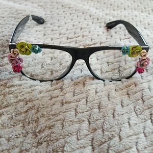 Black Clear Lense Rave Festival Flower Glasses